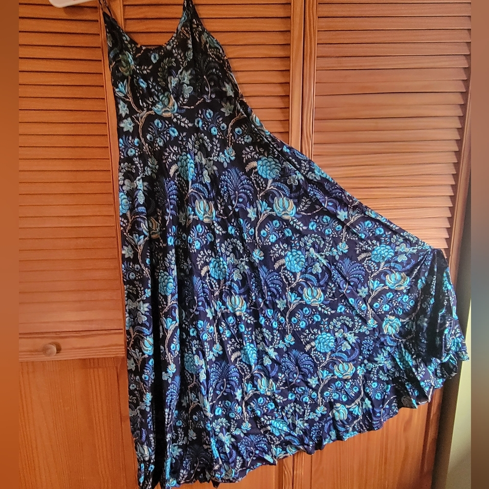 Mexicali Blues Floral Blue and Black Women's Dress